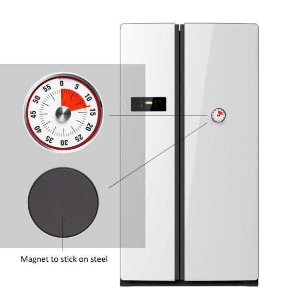 3,15\" 60 minuters rund visuell analog timer nedräkningsklocka för kök klassrumsmöte