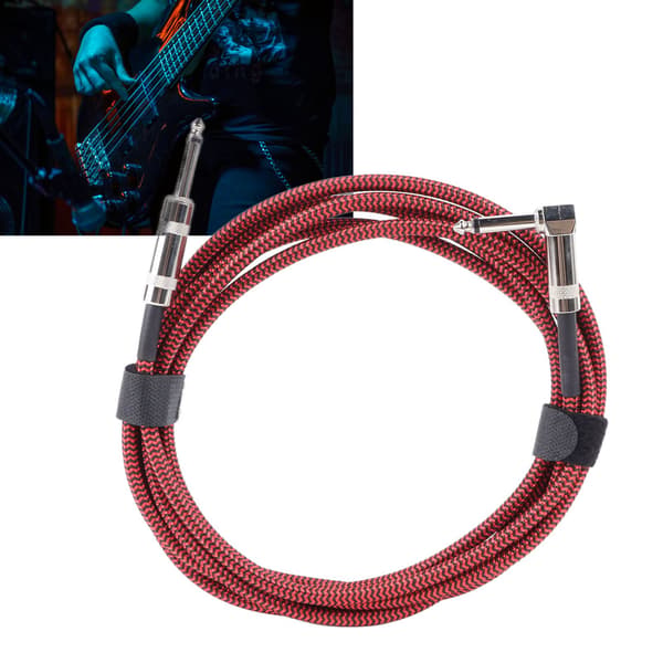 Ljudanslutningskabel 6,35 mm Kontakt Musikinstrument Flätad Kabel för Elgitarr Bas