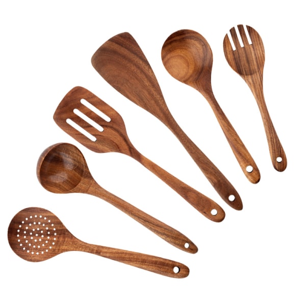 Träredskap Set Köksredskap Set, Non-Stick Köksredskap
