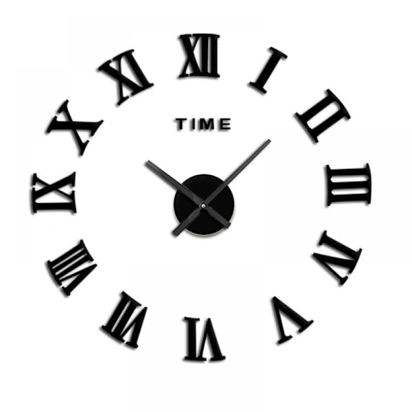 Mintime Frameless 3D DIY Wall Clock XXL Mute Mirror Sticker Home Office School Decoration