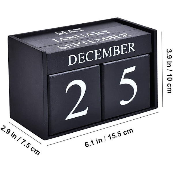 Trä skrivbord block kalender - evig block månad datum display