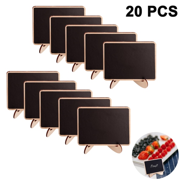 20-pack mini svarta tavlor skyltar med flytande krita markör, liten W Square