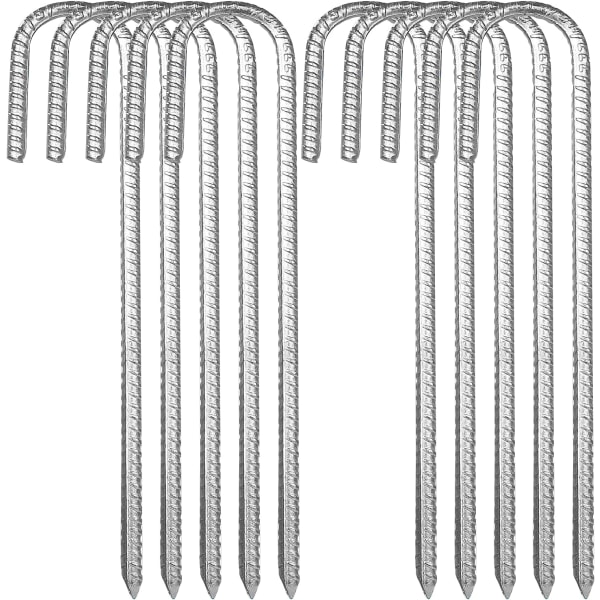 10 stk. jordankre, galvaniserede teltpløkker, J-krog