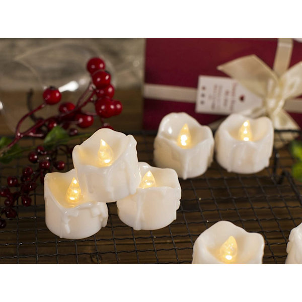 Homemory Flameless LED Tealight Lys med Timer, Sæt med 12