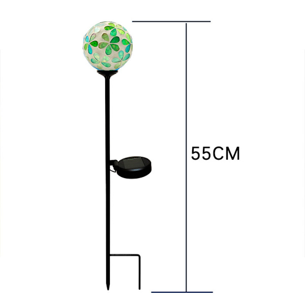 Mosaikk solcelle hage lys glasskule LED sti lys for Lan