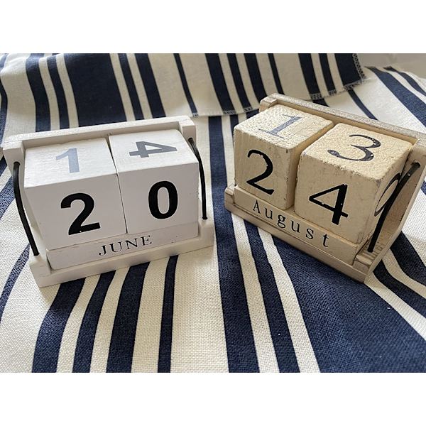 Træblok Kalender Vintage Evigvarende Blokke med Måned Dato