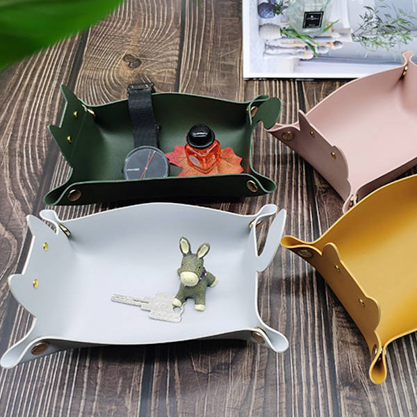 Läderbricka Catchall: Nattduksbord Skrivbord Byrå