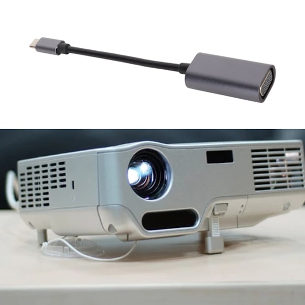 Typ C till VGA-adapterkabel 1080P-stöd Anti-Slip-design USB C till VGA-adapter för bärbar telefon surfplatta