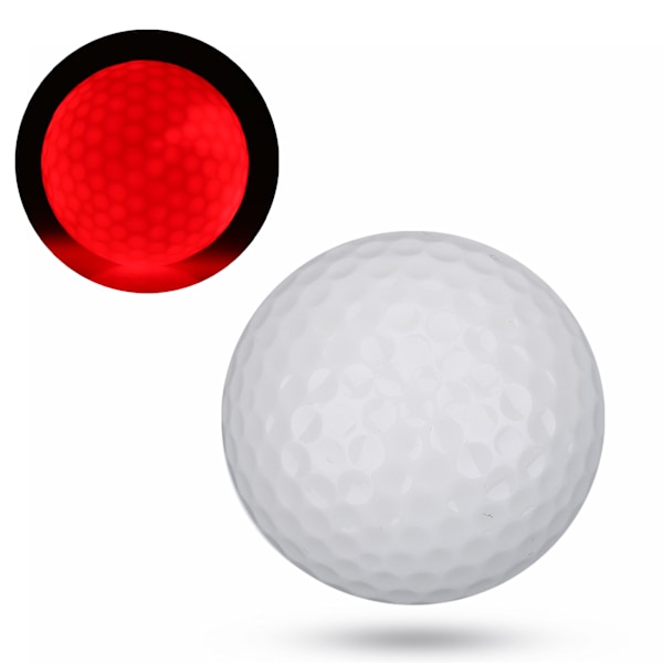 1Pc Electronic LED Lighting Golf Ball for Dark Night Sport Practice Training(Red)