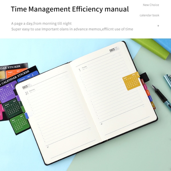 Planlægger 2023, 2023 Agenda bog Hard face notebook med pen,