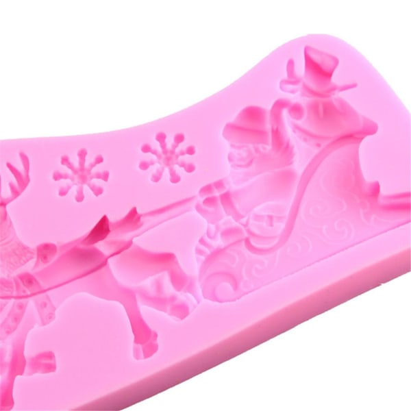 Festlig Silikonform för Fondant, Perfekt Julkakdekoration, Non-Stick Livsmedelsgodkänd Silikon, Säker för Ugn, Mikrovågsugn, Diskmaskin, Kylskåp