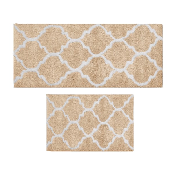 Halkskyddad badrumsmatta set 2 delar - 45 x 65 cm + 45 x 120 cm