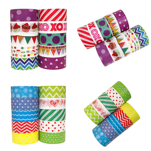 50 ruller med tape - Farget maskeringstape for barn, dekorativt lim for DIY-håndverk, utklippsmateriell