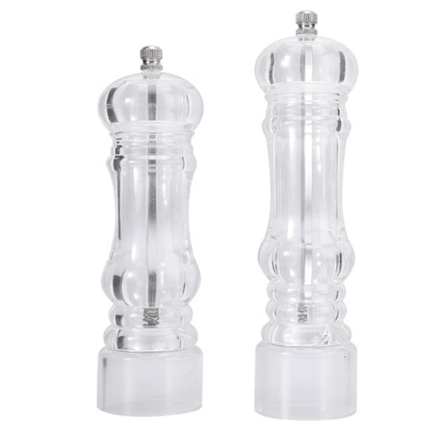 Manuell Pepparkvarn och Salt Shaker Set - Transparent Justerbar medium + large