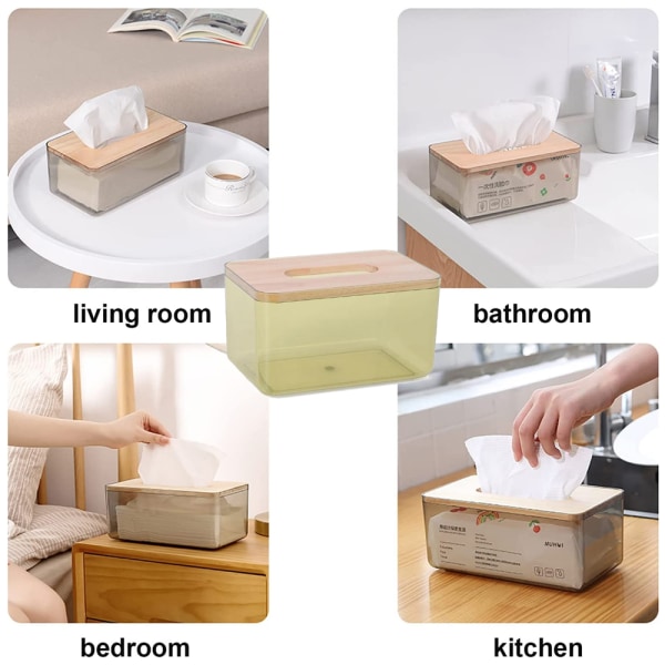 Modern minimalistisk genomskinlig servettboxhållare rektangulär