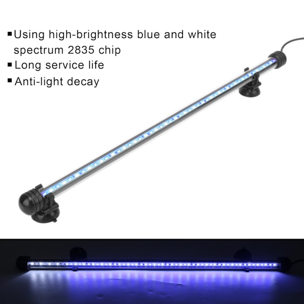 Akvariebelysning Vanntett Akvarielys med LED-lys 3 Moduser Dimbar 100‑240VEU Plugg 48CM