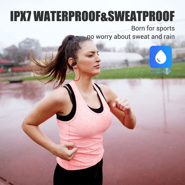 Bluetooth-hodetelefoner, IPX7 vanntett trådløs sportsløping