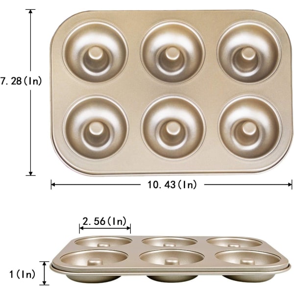 PHABULS Donutform, Mini Donutforme Nonstick 6 Hulrum, Plade