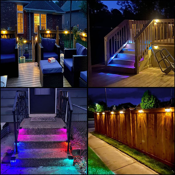 Solar Deck Lights, Led Solar Step Lights Outdoor Fence Solar