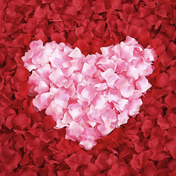 1000 stk kunstige blomsterblad av rose for bryllupsdekorasjoner,