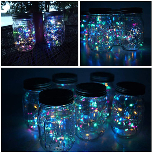 6-pak LED-lyskæde til glaslåg, 6 ophæng (glas ikke inkluderet),