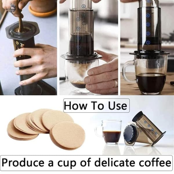 500 små kaffefilterpapir Runde kaffemaskinefilterpapir engangs kaffe tefilter