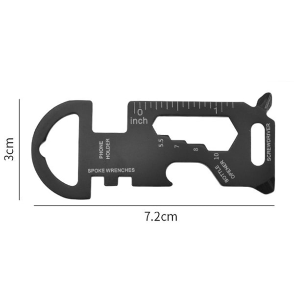 Nøkkelring i rustfritt stål multiverktøykort flaskeåpner nøkkelring