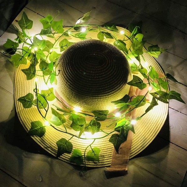 Lichterkette mit Blättern,20/100 LEDs Efeu Blumengirlande
