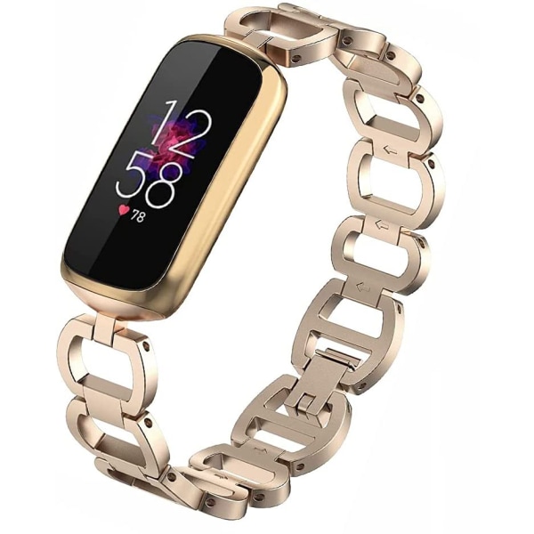 Compatible for Fitbit Luxe Bands,Women Metal Replacement Chain