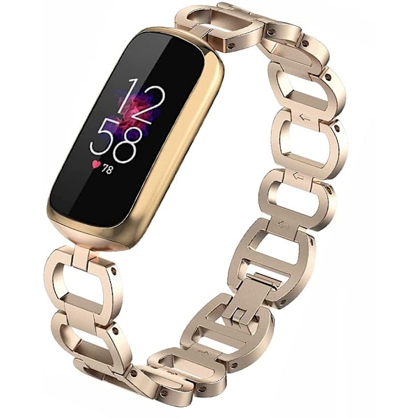 Yhteensopiva Fitbit Luxe -rannekkeiden kanssa, naisten metalliset korvaavat ketjut