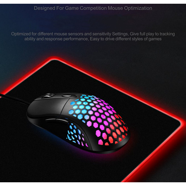 RGB Gaming Musemåtte, XXL, 800*300mm, Soft-Led-Musemåtte, Computertastatur-Musemåtter Matte, Sort