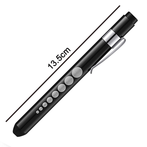 2 st Penna Ficklampa Aluminiumlegering Pen Light LED Pen Ficklampa blue+black