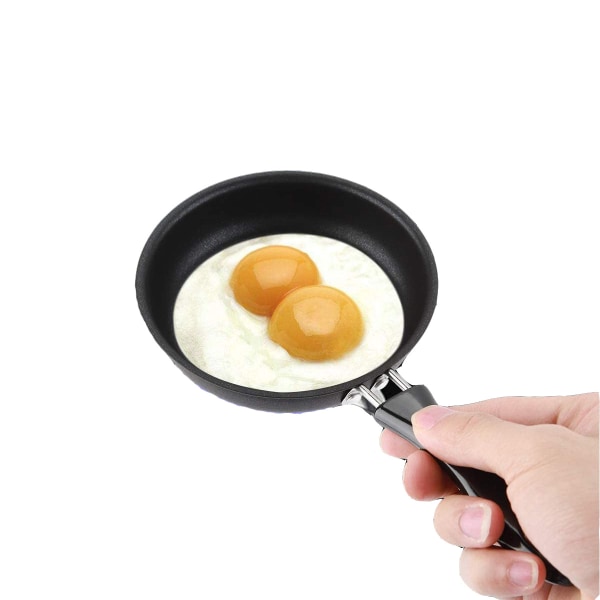 Mini-Bratpfanne, 12 cm, Eisenpfanne, Antihaftbeschichtung, Ei kleiner Küchenherd, mit Griffen, för små runda Frühstückseier