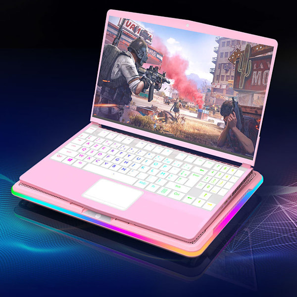 Pink Rgb Laptop Kølepude Med 3 Stille Led-Blæsere Og Touch-Betjening Til 15,6\"-17\" Bærbar, Justerbar Komfortabel Højde Bærbar Køler, Holdbar Ren