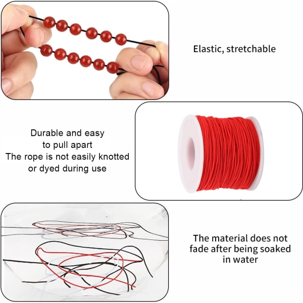 Rulla täytettyä elastista lankaa - 0,8 mm useissa väreissä