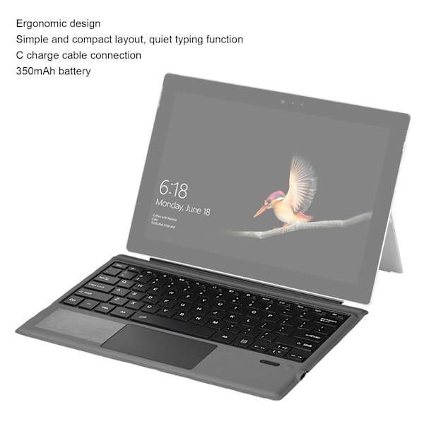 Trådlöst Bluetooth-tangentbord med styrplatta för Pro 7+ Pro 7 Pro 6 Pro 5 Pro 4 Pro 3 33ft trådlöst avstånd Svart tangentbord
