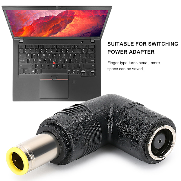 2 st Högervinkel till Armbåge Kontakt Adapter DC 0.3 x 0.2in Konverterare för Lenovo/IBM Laptop