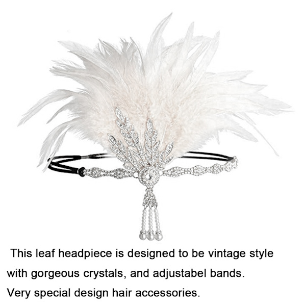 Flapper Blad Bröllop Tiara Pärla Hårprydnad