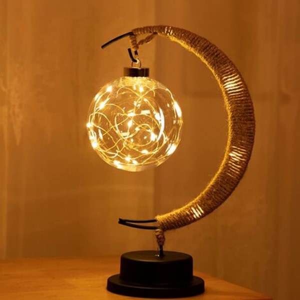 The Enchanted Lunar Lamp - Hanging Moon Lamp Night Light with Stand, Crescent Moon Lunar Lamp