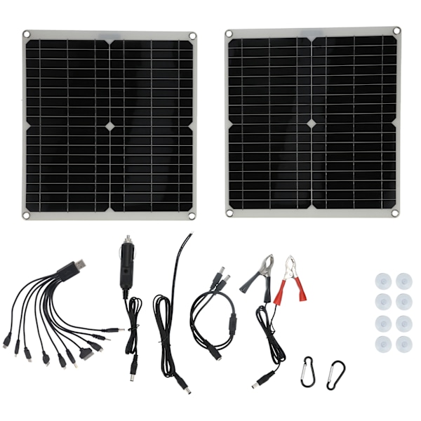 Högeffektiv Monokristallin Solpanel Kit, Portabel Solcellsladdare För Nödsituationer Och Utomhusaktiviteter, Lättviktsdesign Med