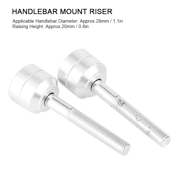Par 28mm Styremontering Heveblokk 20mm Høyde Passform for F650 GS/TWIN F700 /GS F800 GS/ F800 GS Adventure Sølv
