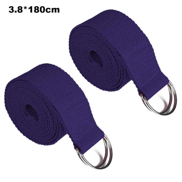 Yoga StrapStretch-band med justerbar metallringspänne | dark purple
