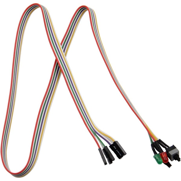 2-pack ATX-strömbrytare för datorhölje med 2 x LED-lampor, röd och grön, 27 tum, ATX-höljesfrontpanel