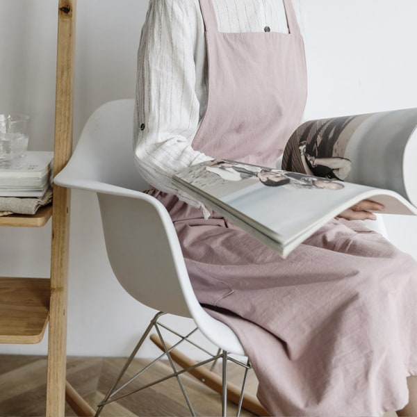 Nordisk bomull och linne målningsstudio konstförkläde för vuxna