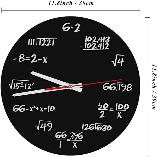 Zerodis Akryyli seinäkello luova matematiikka seinäkello ainutlaatuinen