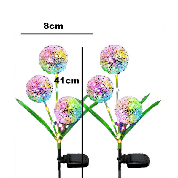 2-pack solcellslampor i form av maskrosor för utomhusbruk, La