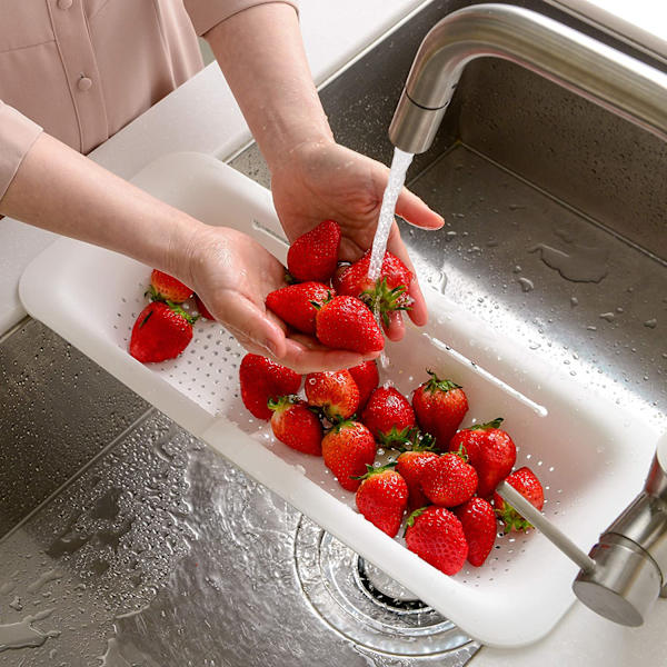 Over the Sink Colander Strainer Basket - Vask grøntsager og