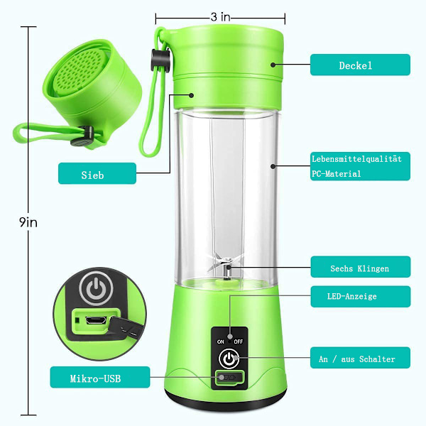 Bärbar Blender, 2022 Lansering Mini Mixer för Fruktsmoothies
