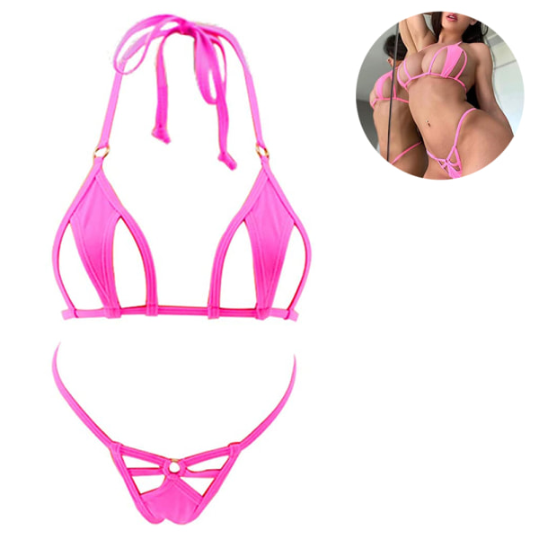 Cut-Out Micro Bikini Mini Badedrakt Dame-rosa