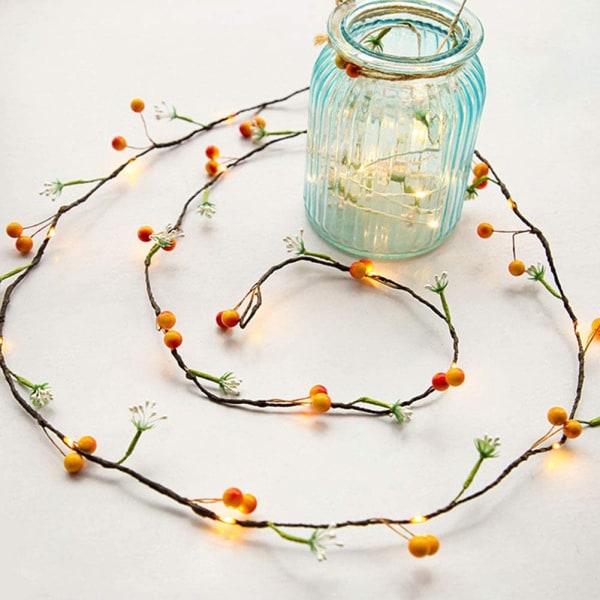 LED String Lights, 20 LED Kunstig Blomster Dekorativ Natt Lig